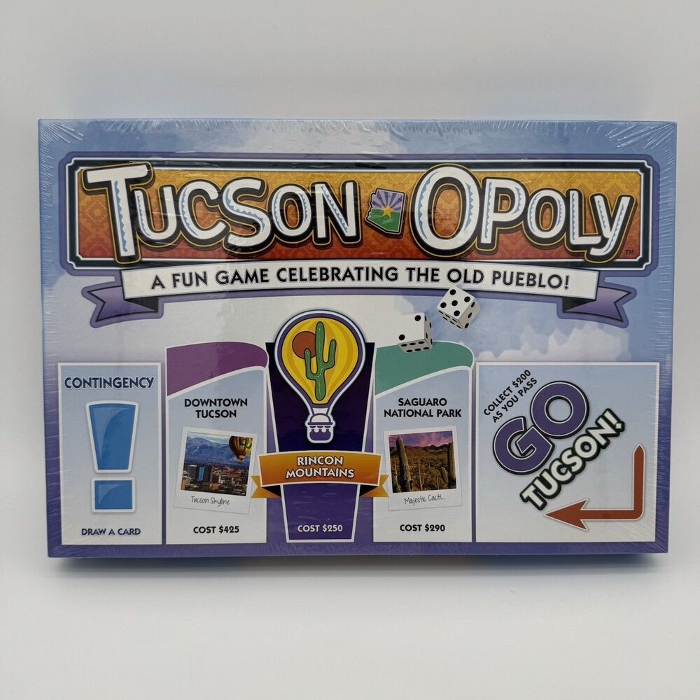 Tucson Board Game Tombstone Wildcats U OF A Arizona Monopoly Tucson Opoly Sealed